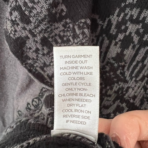 Avenue Plus Size Drapey Black & Grey Cardigan Sweater - Picture 8 of 8